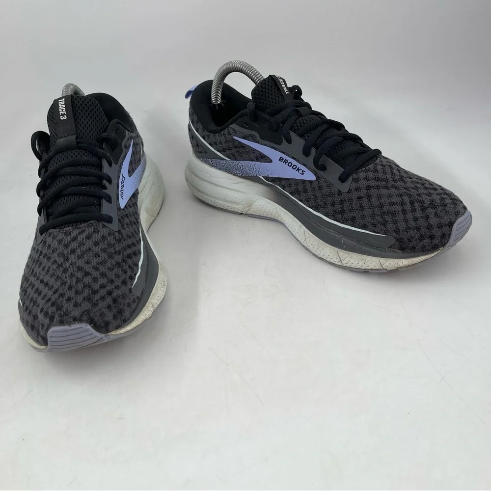 Brooks Women’s Trace 3-SZ 10-Blackened Pearl Skylight Iris Lace-Up Running Shoe